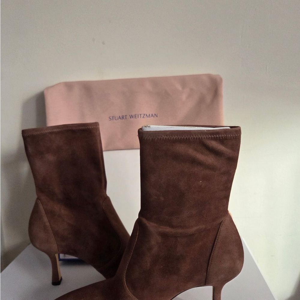 Stuart Weitzman Tan Suede Heeled Boots
